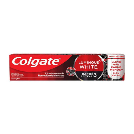 Creme Dental Colgate Luminous White Carvão Ativado 140g Creme Dental Colgate Luminous White Carvão Ativado 140g