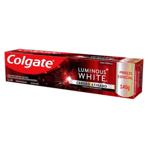Creme Dental Colgate Luminous White Carvão Ativado 140g Creme Dental Colgate Luminous White Carvão Ativado 140g