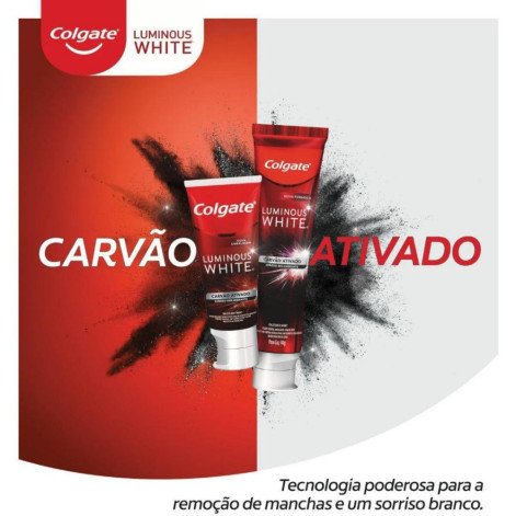 Creme Dental Colgate Luminous White Carvão Ativado 140g Creme Dental Colgate Luminous White Carvão Ativado 140g