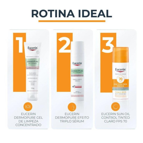 Protetor Solar Facial Eucerin Sun Oil Control Tinted FPS 70 Claro 50m