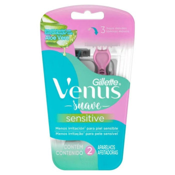 Aparelho de Depilar Gillette Venus Suave Sensitive 2 unidades Aparelho de Depilar Gillette Venus Suave Sensitive 2 unidades