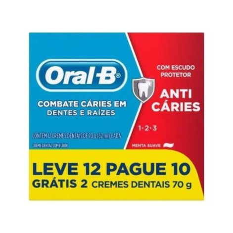 Creme Dental Oral-B 123 Anti Cáries 70g Leve 12 Pague 10