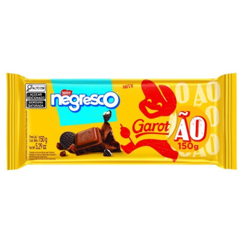 CHOCOLATE AO LEITE NEGRESCO GAROTÃO PACOTE 150G