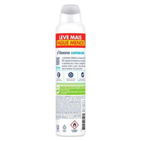Desodorante Antitranspirante Aerosol Rexona Cotton Dry Feminino 72h 250ml