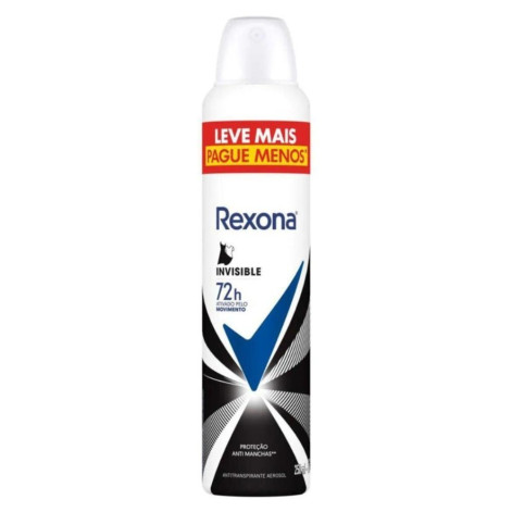 Desodorante Antitranspirante Aerosol Rexona Invisble Feminino 72h 250ml Desodorante Antitranspirante Aerosol Rexona Invisble Feminino 72h 250ml