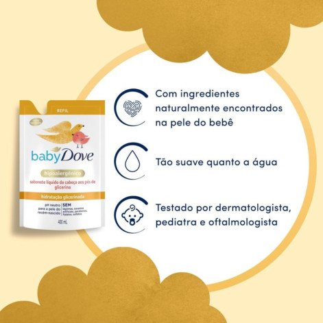 Sabonete Líquido Dove Baby Hidratação Glicerinada Refil 400ml