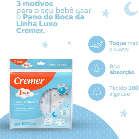 Cremer Pano Boca 35 X 35 Menino Pc 3 Unidades