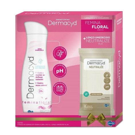 Kit Dermacyd Femina 200Ml + Lenco Neutralize 16 Unidades Kit Dermacyd Femina 200Ml + Lenco Neutralize 16 Unidades