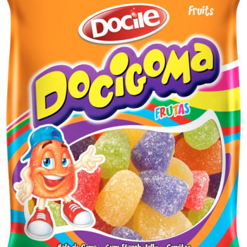 BALA DE GOMA FRUTAS SORTIDAS SINO DOCILE DOCIGOMA PACOTE 100G