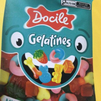 BALA DE GELATINA MIX DIVERTIDO DOCILE GELATINES PACOTE 80G