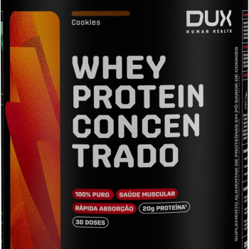 Whey Protein Concentrado Cookies Pote 900g – Contribui para o Ganho Muscular Hipertrofia – Dux Human Health Whey Protein Concentrado Cookies Pote 900g – Contribui para o Ganho Muscular Hipertrofia – Dux Human Health