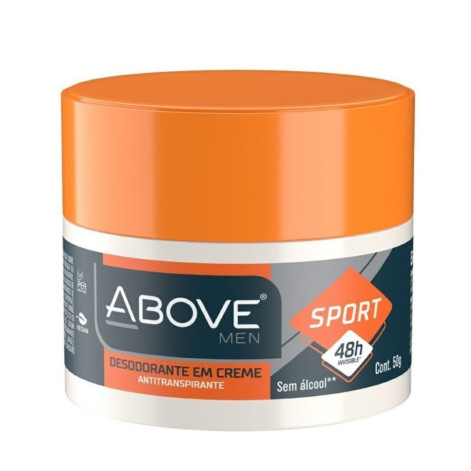Desodorante Em Creme Antitranspirante Above Men Sport 48h 50g Desodorante Em Creme Antitranspirante Above Men Sport 48h 50g