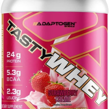 Tasty Whey 900g sabor: Morango - Adaptogen Science