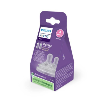 Bico de Mamadeira Philips Avent Pétala 4 3m+ 2 unidades