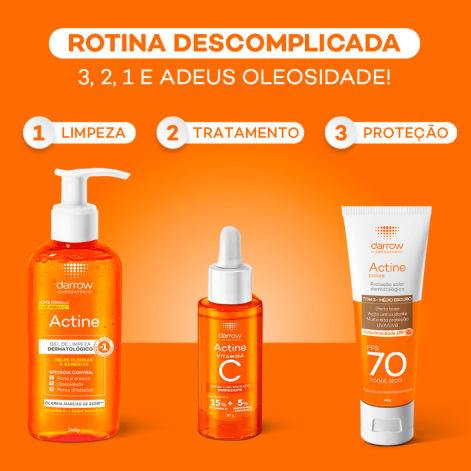 Protetor Solar Actine Colors Darrow Tom 3 - Médio Escuro FPS70 40g