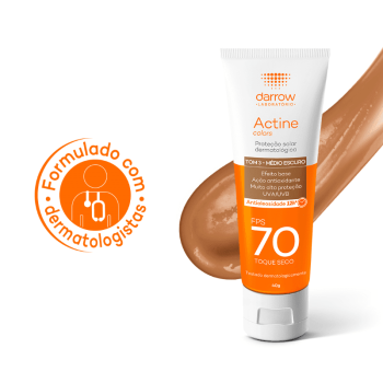 Protetor Solar Actine Colors Darrow Tom 3 - Médio Escuro FPS70 40g