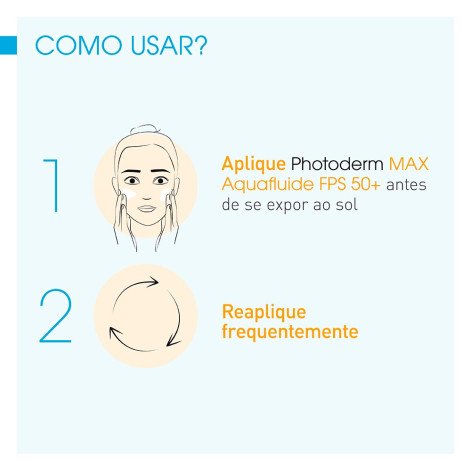 Protetor Solar Facial Bioderma FPS 50+ Photoderm Max Aquafluid Tom Claro 40ml à Base de Água