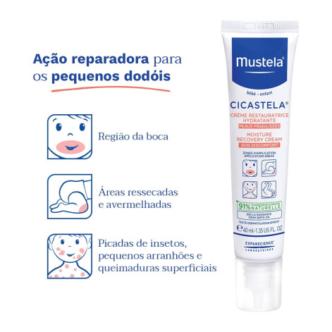 Creme Reparador Hidratante Mustela Bebê Cicastela Pele Sensibilizada com 40ml Creme Reparador Hidratante Mustela Bebê Cicastela Pele Sensibilizada com 40ml
