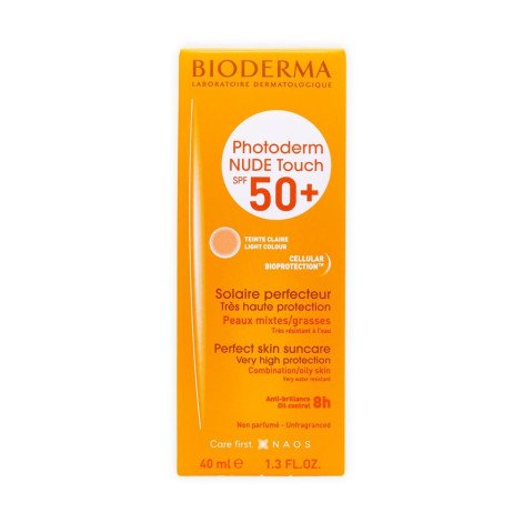 Protetor Solar com Cor Bioderma Photoderm Nude Touch FPS 50 40ml - 01 Claro Protetor Solar com Cor Bioderma Photoderm Nude Touch FPS 50 40ml - 01 Claro