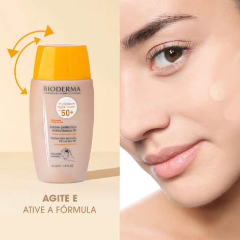 Protetor Solar com Cor Bioderma Photoderm Nude Touch FPS 50 40ml - 01 Claro Protetor Solar com Cor Bioderma Photoderm Nude Touch FPS 50 40ml - 01 Claro