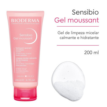 Gel de Limpeza Micelar Calmante e Hidratante Bioderma Sensibio Gel Moussant 200ml Gel de Limpeza Micelar Calmante e Hidratante Bioderma Sensibio Gel Moussant 200ml