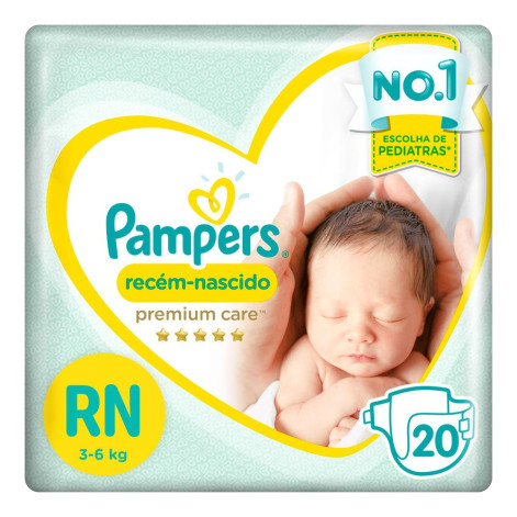 Fralda Pampers Premium Care RN 20 unidades