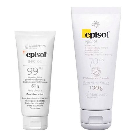 Kit Episol Protetor Solar Sec OC FPS99 60g + Protetor Solar Infantil FPS70 100g
