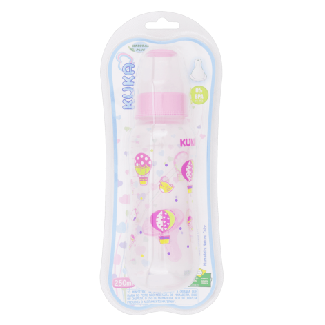 Kuka Mamadeira Nat Color Rosa 250Ml - 1542
