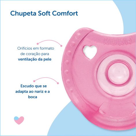 Chupeta Silicone Soft Comfort Kuka Nº2 Rosa