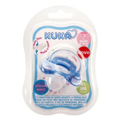 Chupeta Kuka Elegance Plus Ortodôntica +6 meses Silicone Sem BPA Azul Tamanho 2 1 Unidade