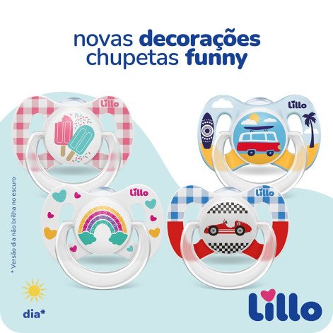Chupeta Lillo Funny Silicone Ortodontico Rosa N.2 Ref 649730