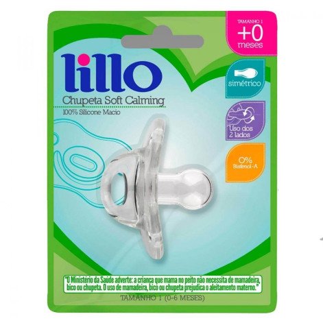 Chupeta Lillo Soft Calming Bico Simétrico de 0 a 6 meses Silicone Neutra Tamanho 1 1 Unidades + estojo esterilizável Chupeta Lillo Soft Calming Bico Simétrico de 0 a 6 meses Silicone Neutra Tamanho 1 1 Unidades + estojo esterilizável