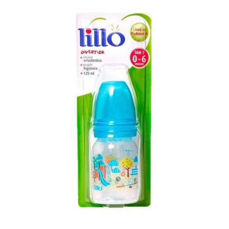 Mamadeira Lillo Divertida Fluxo Lento 0+ 120ml Azul