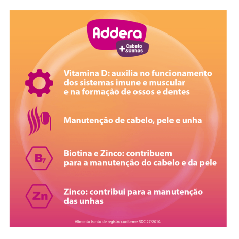 Vitamina D Addera + Cabelo e Unhas 2.000UI 30 Comprimidos Vitamina D Addera + Cabelo e Unhas 2.000UI 30 Comprimidos
