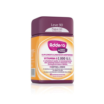 Vitamina D Addera + Vitaminas Para Cabelo E Unhas 90 Comprimidos Vitamina D Addera + Vitaminas Para Cabelo E Unhas 90 Comprimidos
