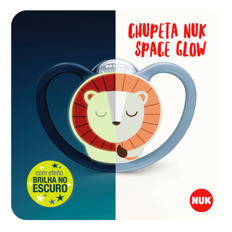 Chupeta Space Glow Silicone S2 Boy - Nuk