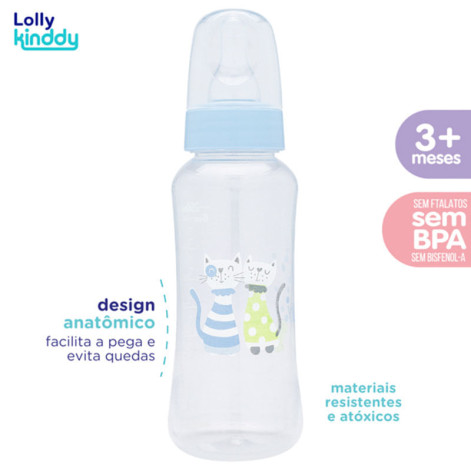 Mamadeira Lolly Zoo Azul 250ml