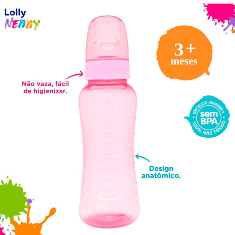 Mamadeira Lolly Baby Oceano Rosa 250ml