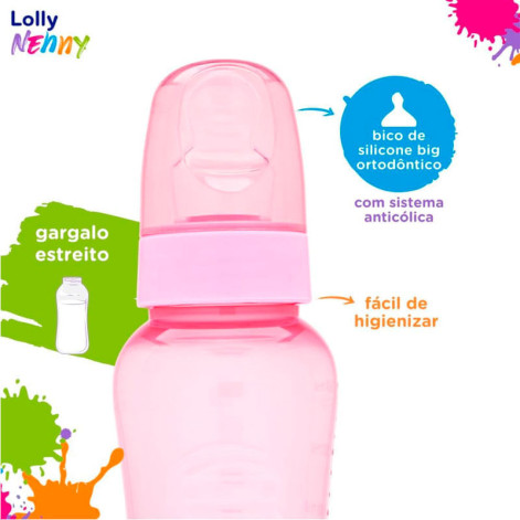 Mamadeira Lolly Baby Oceano Rosa 250ml
