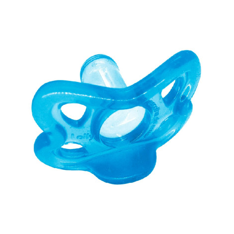 Chupeta Silicone Bico Redondo Tam 1 Azul - Lolly Baby