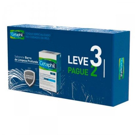 Kit Sabonete em Barra Cetaphil Limpeza Profunda 127g 3 Unidades