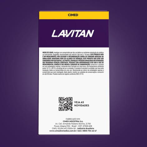 Melatonina 0,21mg Sabor Morango com 90 Comprimidos Mastigáveis Lavitan