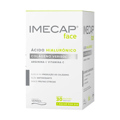 Suplemento Alimentar Imecap Face Ácido Hialurônico e Colágeno Verisol Sabor Frutas Cítricas 30 Sachês Suplemento Alimentar Imecap Face Ácido Hialurônico e Colágeno Verisol Sabor Frutas Cítricas 30 Sachês