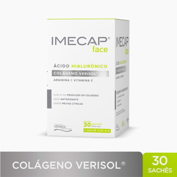 Suplemento Alimentar Imecap Face Ácido Hialurônico e Colágeno Verisol Sabor Frutas Cítricas 30 Sachês