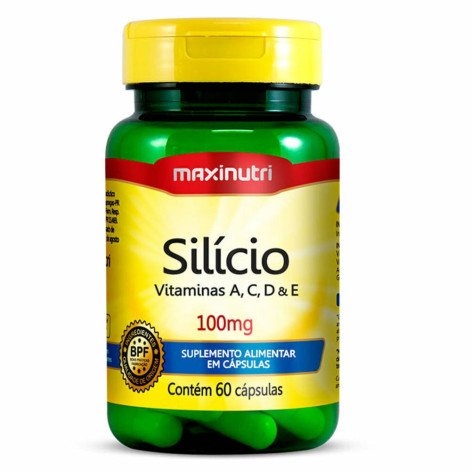 Silício +Vitaminas A, B, C D e E Maxinutri 100mg 60 Cápsulas