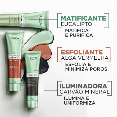 Máscara Facial LÓréal Paris Argila Pura Detox 40g