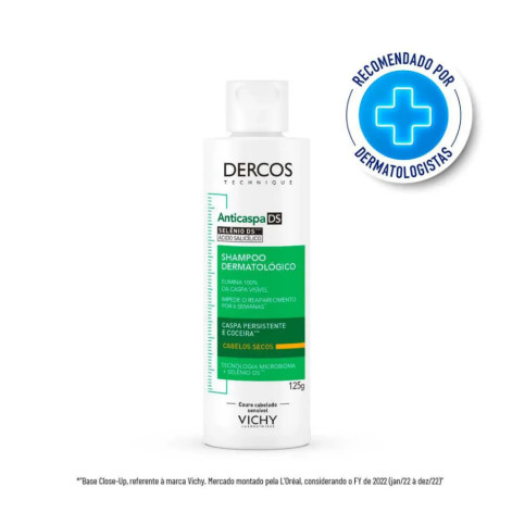 Shampoo Anticaspa Vichy Dercos Dermatológico Cabelos Secos 125ml Shampoo Anticaspa Vichy Dercos Dermatológico Cabelos Secos 125ml