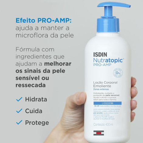 Loção Corporal Emoliente Isdin Nutratopic Pro-Amp 400ml Loção Corporal Emoliente Isdin Nutratopic Pro-Amp 400ml