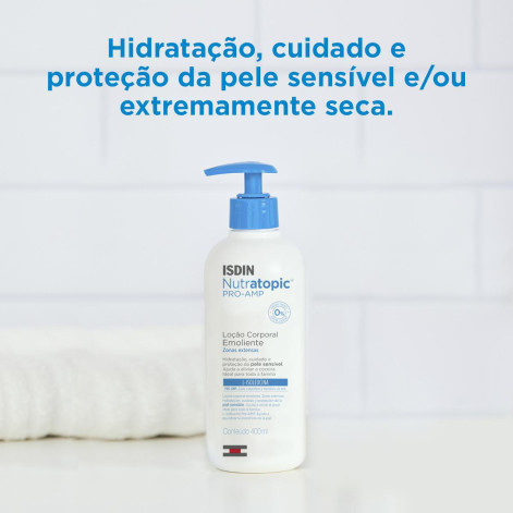 Loção Corporal Emoliente Isdin Nutratopic Pro-Amp 400ml Loção Corporal Emoliente Isdin Nutratopic Pro-Amp 400ml