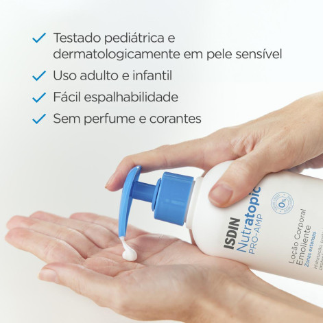 Loção Corporal Emoliente Isdin Nutratopic Pro-Amp 400ml Loção Corporal Emoliente Isdin Nutratopic Pro-Amp 400ml